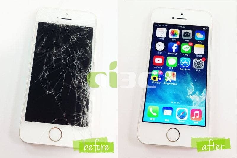 iPhone5S 故障原因:觸控螢幕破裂